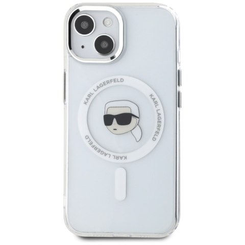 Karl Lagerfeld IML Metal Karl Head MagSafe - Etui do iPhone 15 (biały) Karl Lagerfeld IML Metal Karl Head MagSafe - Etui do iPhone 15 (biały)