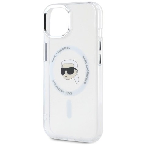 Karl Lagerfeld IML Metal Karl Head MagSafe - Etui do iPhone 15 (biały) Karl Lagerfeld IML Metal Karl Head MagSafe - Etui do iPhone 15 (biały)