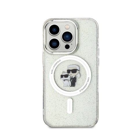 Karl Lagerfeld Karl & Choupette Glitter Magsafe - Etui iPhone 15 Pro (przezroczysty) Karl Lagerfeld Karl & Choupette Glitter Magsafe - Etui iPhone 15 Pro (przezroczysty)