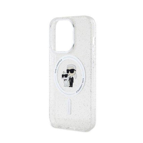Karl Lagerfeld Karl & Choupette Glitter Magsafe - Etui iPhone 15 Pro (przezroczysty) Karl Lagerfeld Karl & Choupette Glitter Magsafe - Etui iPhone 15 Pro (przezroczysty)
