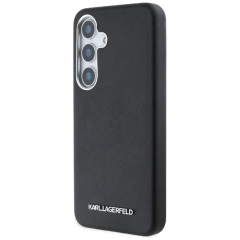 Karl Lagerfeld Saffiano Full Wrapped Elongated Metal Logo MagSafe - Etui do Samsung Galaxy S25 (czarny) Karl Lagerfeld Saffiano Full Wrapped Elongated Metal Logo MagSafe - Etui do Samsung Galaxy S25 (czarny)