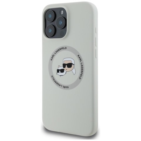 Karl Lagerfeld Silicone Double Heads And Circle MagSafe - Etui do iPhone 16 Pro Max (beżowy) Karl Lagerfeld Silicone Double Heads And Circle MagSafe - Etui do iPhone 16 Pro Max (beżowy)