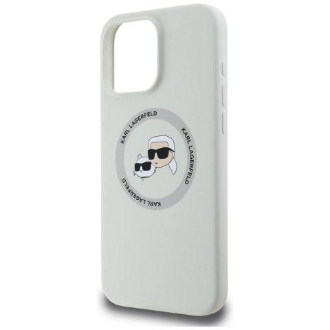 Karl Lagerfeld Silicone Double Heads And Circle MagSafe - Etui do iPhone 16 Pro Max (beżowy) Karl Lagerfeld Silicone Double Heads And Circle MagSafe - Etui do iPhone 16 Pro Max (beżowy)