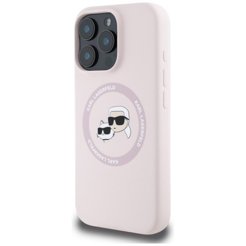 Karl Lagerfeld Silicone Double Heads And Circle MagSafe - Etui do iPhone 16 Pro Max (różowy) Karl Lagerfeld Silicone Double Heads And Circle MagSafe - Etui do iPhone 16 Pro Max (różowy)