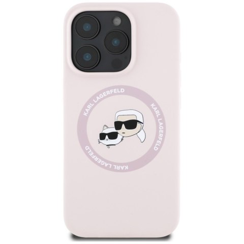 Karl Lagerfeld Silicone Double Heads And Circle MagSafe - Etui do iPhone 16 Pro Max (różowy) Karl Lagerfeld Silicone Double Heads And Circle MagSafe - Etui do iPhone 16 Pro Max (różowy)