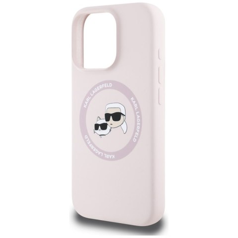 Karl Lagerfeld Silicone Double Heads And Circle MagSafe - Etui do iPhone 16 Pro Max (różowy) Karl Lagerfeld Silicone Double Heads And Circle MagSafe - Etui do iPhone 16 Pro Max (różowy)