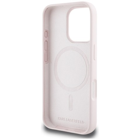 Karl Lagerfeld Silicone Double Heads And Circle MagSafe - Etui do iPhone 16 Pro Max (różowy) Karl Lagerfeld Silicone Double Heads And Circle MagSafe - Etui do iPhone 16 Pro Max (różowy)