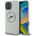 Karl Lagerfeld Silicone Double Heads And Circle MagSafe - Etui do iPhone 16 Pro (beżowy)