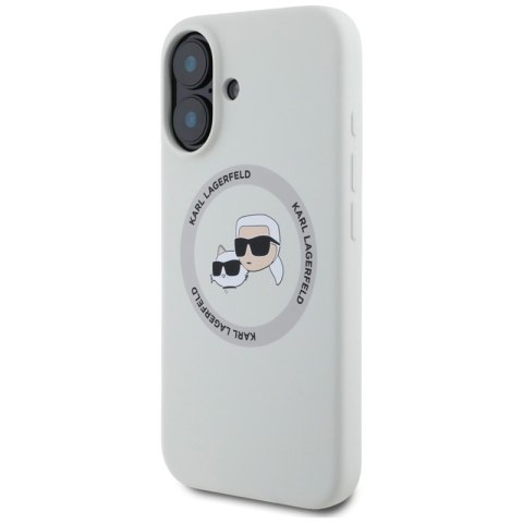 Karl Lagerfeld Silicone Double Heads And Circle MagSafe - Etui do iPhone 16 (beżowy) Karl Lagerfeld Silicone Double Heads And Circle MagSafe - Etui do iPhone 16 (beżowy)