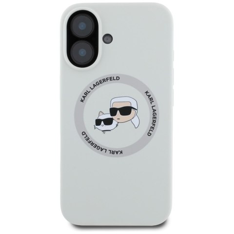 Karl Lagerfeld Silicone Double Heads And Circle MagSafe - Etui do iPhone 16 (beżowy) Karl Lagerfeld Silicone Double Heads And Circle MagSafe - Etui do iPhone 16 (beżowy)