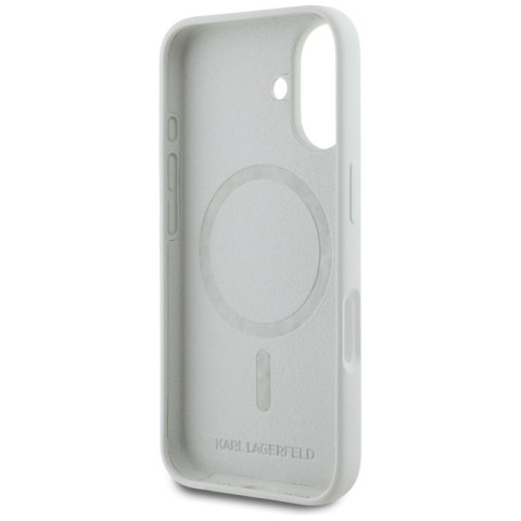 Karl Lagerfeld Silicone Double Heads And Circle MagSafe - Etui do iPhone 16 (beżowy) Karl Lagerfeld Silicone Double Heads And Circle MagSafe - Etui do iPhone 16 (beżowy)