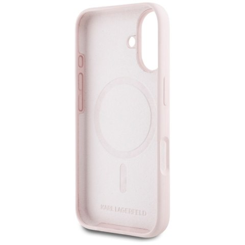 Karl Lagerfeld Silicone Double Heads And Circle MagSafe - Etui do iPhone 16 (różowy) Karl Lagerfeld Silicone Double Heads And Circle MagSafe - Etui do iPhone 16 (różowy)
