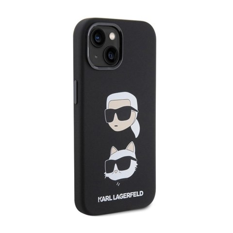 Karl Lagerfeld Silicone Karl & Choupette Heads - Etui iPhone 15 Plus (czarny) Karl Lagerfeld Silicone Karl & Choupette Heads - Etui iPhone 15 Plus (czarny)