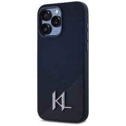 Karl Lagerfeld Silicone Shadow Metal Initial MagSafe - Etui do iPhone 15 Pro Max (czarny)