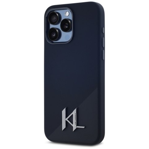 Karl Lagerfeld Silicone Shadow Metal Initial MagSafe - Etui do iPhone 15 Pro Max (czarny) Karl Lagerfeld Silicone Shadow Metal Initial MagSafe - Etui do iPhone 15 Pro Max (czarny)