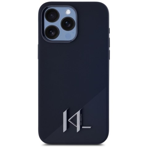 Karl Lagerfeld Silicone Shadow Metal Initial MagSafe - Etui do iPhone 15 Pro Max (czarny) Karl Lagerfeld Silicone Shadow Metal Initial MagSafe - Etui do iPhone 15 Pro Max (czarny)