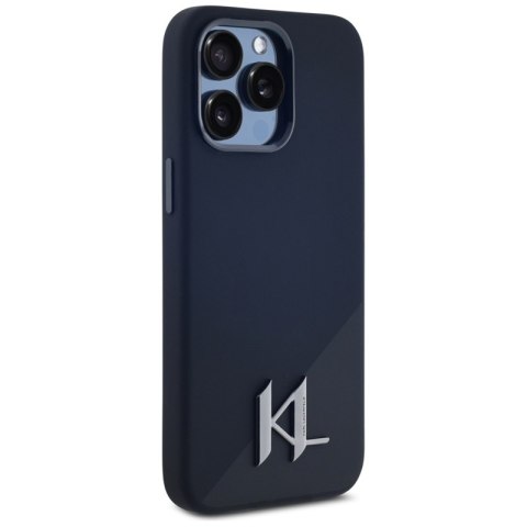 Karl Lagerfeld Silicone Shadow Metal Initial MagSafe - Etui do iPhone 15 Pro Max (czarny) Karl Lagerfeld Silicone Shadow Metal Initial MagSafe - Etui do iPhone 15 Pro Max (czarny)