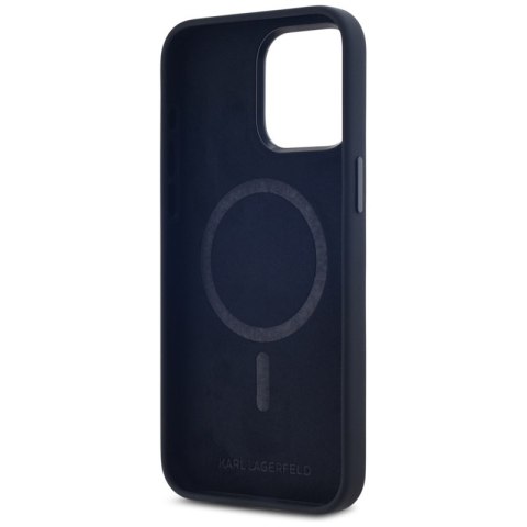 Karl Lagerfeld Silicone Shadow Metal Initial MagSafe - Etui do iPhone 15 Pro Max (czarny) Karl Lagerfeld Silicone Shadow Metal Initial MagSafe - Etui do iPhone 15 Pro Max (czarny)