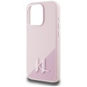 Karl Lagerfeld Silicone Shadow Metal Initial MagSafe - Etui do iPhone 15 Pro (różowy)