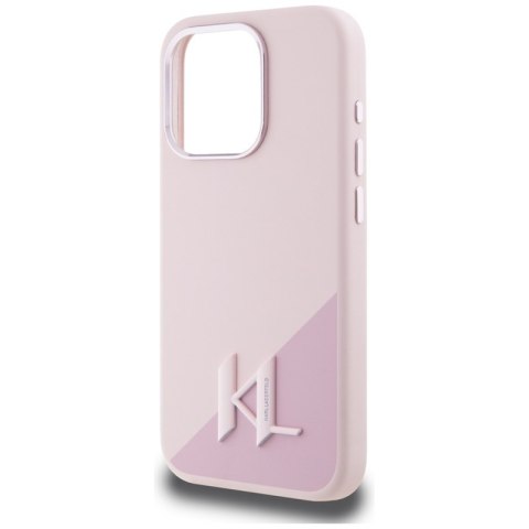 Karl Lagerfeld Silicone Shadow Metal Initial MagSafe - Etui do iPhone 15 Pro (różowy) Karl Lagerfeld Silicone Shadow Metal Initial MagSafe - Etui do iPhone 15 Pro (różowy)