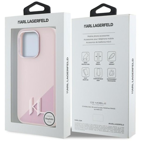 Karl Lagerfeld Silicone Shadow Metal Initial MagSafe - Etui do iPhone 15 Pro (różowy) Karl Lagerfeld Silicone Shadow Metal Initial MagSafe - Etui do iPhone 15 Pro (różowy)
