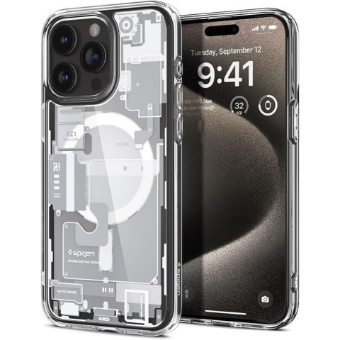 Spigen Ultra Hybrid Mag MagSafe - Etui do iPhone 15 Pro (Zero One White) Spigen Ultra Hybrid Mag MagSafe - Etui do iPhone 15 Pro (Zero One White)