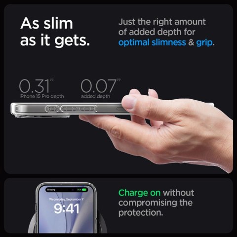 Spigen Ultra Hybrid Mag MagSafe - Etui do iPhone 15 Pro (Zero One White) Spigen Ultra Hybrid Mag MagSafe - Etui do iPhone 15 Pro (Zero One White)