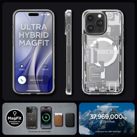Spigen Ultra Hybrid Mag MagSafe - Etui do iPhone 15 Pro (Zero One White) Spigen Ultra Hybrid Mag MagSafe - Etui do iPhone 15 Pro (Zero One White)