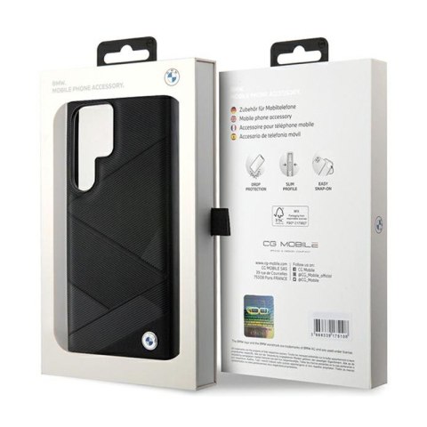BMW Signature Leather Crossing Lines Pattern - Etui Samsung Galaxy S24 Ultra (czarny) BMW Signature Leather Crossing Lines Pattern - Etui Samsung Galaxy S24 Ultra (czarny)