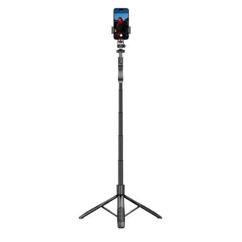 Crong SelfieGo Ultra - Aluminiowy selfie stick Bluetooth tripod (czarny) Crong SelfieGo Ultra - Aluminiowy selfie stick Bluetooth tripod (czarny)