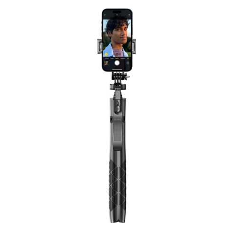Crong SelfieGo Ultra - Aluminiowy selfie stick Bluetooth tripod (czarny) Crong SelfieGo Ultra - Aluminiowy selfie stick Bluetooth tripod (czarny)