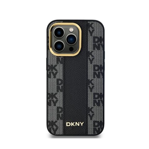 DKNY Leather Checkered Mono Pattern MagSafe - Etui iPhone 13 Pro Max (czarny) DKNY Leather Checkered Mono Pattern MagSafe - Etui iPhone 13 Pro Max (czarny)