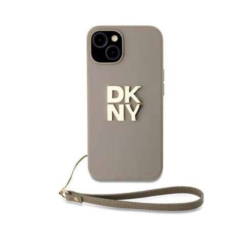 DKNY Wrist Strap Stock Logo - Etui iPhone 15 Plus (beżowy) DKNY Wrist Strap Stock Logo - Etui iPhone 15 Plus (beżowy)
