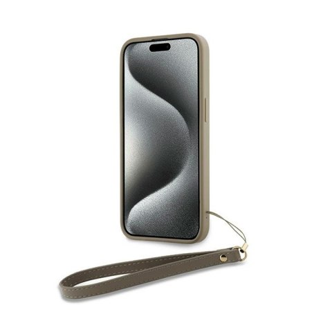 DKNY Wrist Strap Stock Logo - Etui iPhone 15 Plus (beżowy) DKNY Wrist Strap Stock Logo - Etui iPhone 15 Plus (beżowy)