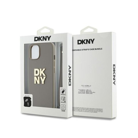 DKNY Wrist Strap Stock Logo - Etui iPhone 15 Plus (beżowy) DKNY Wrist Strap Stock Logo - Etui iPhone 15 Plus (beżowy)