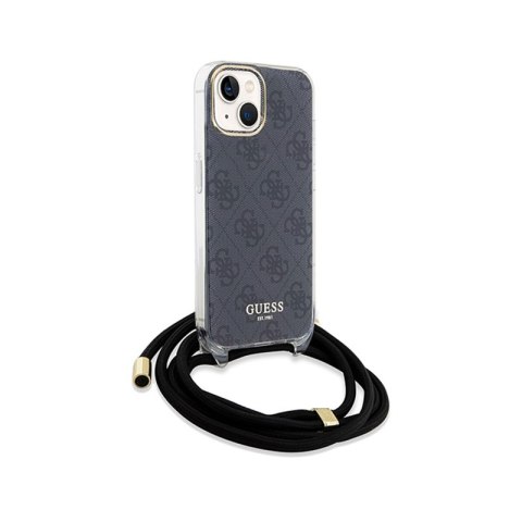 Guess Crossbody Cord 4G Print - Etui iPhone 15 (czarny) Guess Crossbody Cord 4G Print - Etui iPhone 15 (czarny)