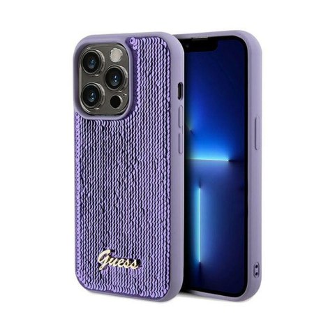 Guess Sequin Script Metal - Etui iPhone 13 Pro (fioletowy) Guess Sequin Script Metal - Etui iPhone 13 Pro (fioletowy)