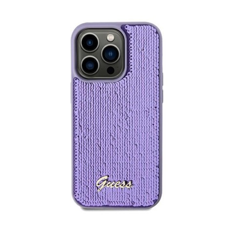 Guess Sequin Script Metal - Etui iPhone 13 Pro (fioletowy) Guess Sequin Script Metal - Etui iPhone 13 Pro (fioletowy)