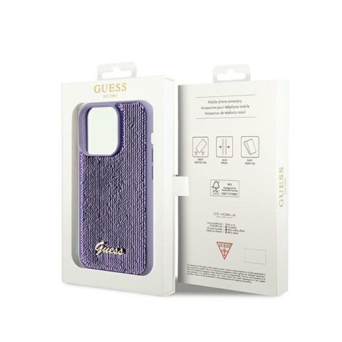 Guess Sequin Script Metal - Etui iPhone 13 Pro (fioletowy) Guess Sequin Script Metal - Etui iPhone 13 Pro (fioletowy)