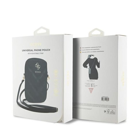 Guess Zip Quilted 4G - Torebka na telefon (czarny) Guess Zip Quilted 4G - Torebka na telefon (czarny)