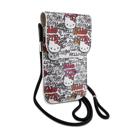 Hello Kitty Leather Tags Graffiti Cord - Torebka crossbody na telefon (beżowy) Hello Kitty Leather Tags Graffiti Cord - Torebka crossbody na telefon (beżowy)