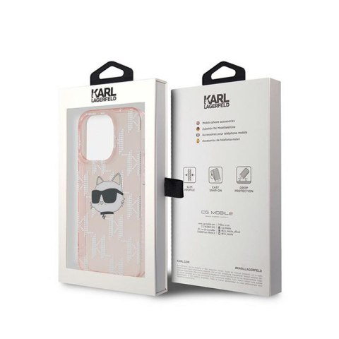 Karl Lagerfeld IML Choupette Head & Monogram - Etui iPhone 13 Pro Max (różowy) Karl Lagerfeld IML Choupette Head & Monogram - Etui iPhone 13 Pro Max (różowy)