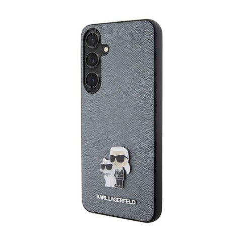 Karl Lagerfeld Saffiano Karl & Choupette Metal Pin - Etui Samsung Galaxy S24 (szary) Karl Lagerfeld Saffiano Karl & Choupette Metal Pin - Etui Samsung Galaxy S24 (szary)