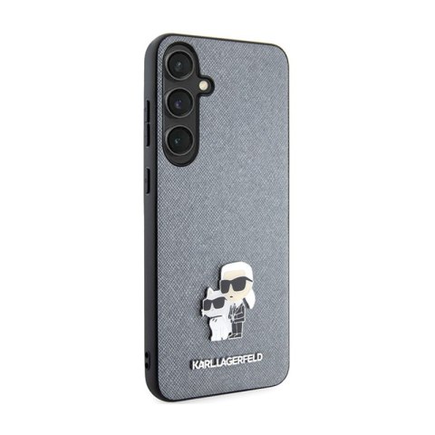 Karl Lagerfeld Saffiano Karl & Choupette Metal Pin - Etui Samsung Galaxy S24 (szary) Karl Lagerfeld Saffiano Karl & Choupette Metal Pin - Etui Samsung Galaxy S24 (szary)