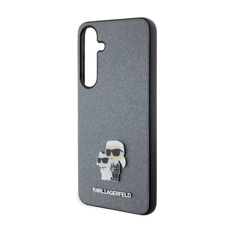 Karl Lagerfeld Saffiano Karl & Choupette Metal Pin - Etui Samsung Galaxy S24 (szary) Karl Lagerfeld Saffiano Karl & Choupette Metal Pin - Etui Samsung Galaxy S24 (szary)