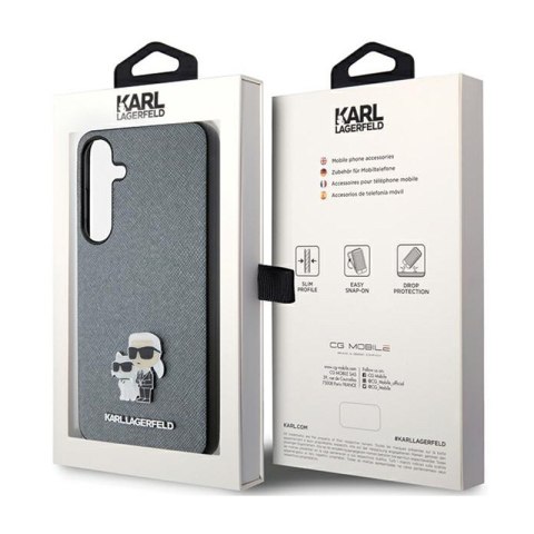 Karl Lagerfeld Saffiano Karl & Choupette Metal Pin - Etui Samsung Galaxy S24 (szary) Karl Lagerfeld Saffiano Karl & Choupette Metal Pin - Etui Samsung Galaxy S24 (szary)