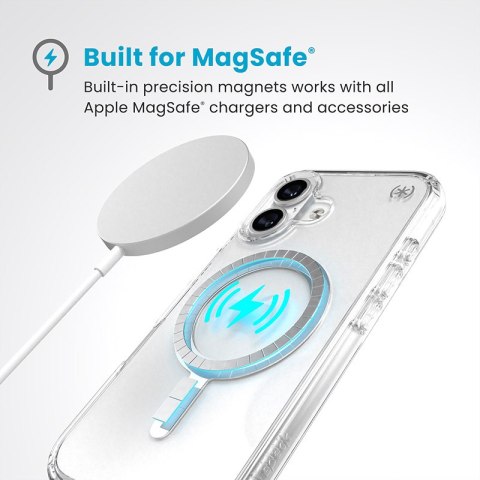 Speck Presidio Perfect-Clear MagSafe - Etui iPhone 16 (Clear / Chrome Finish / Serene Silver) Speck Presidio Perfect-Clear MagSafe - Etui iPhone 16 (Clear / Chrome Finish / Serene Silver)