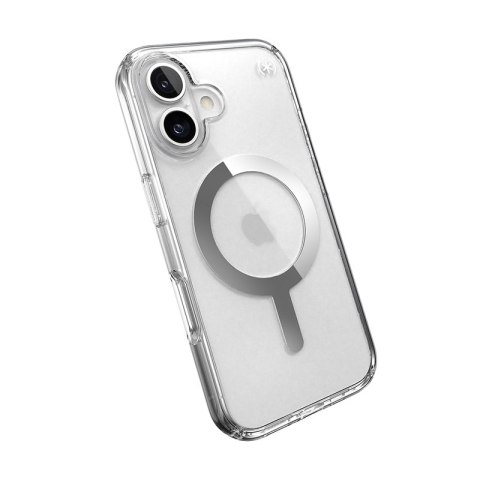 Speck Presidio Perfect-Clear MagSafe - Etui iPhone 16 (Clear / Chrome Finish / Serene Silver) Speck Presidio Perfect-Clear MagSafe - Etui iPhone 16 (Clear / Chrome Finish / Serene Silver)