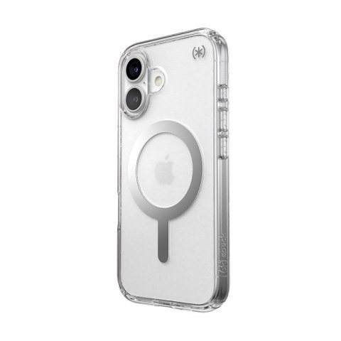 Speck Presidio Perfect-Clear MagSafe - Etui iPhone 16 (Clear / Chrome Finish / Serene Silver) Speck Presidio Perfect-Clear MagSafe - Etui iPhone 16 (Clear / Chrome Finish / Serene Silver)