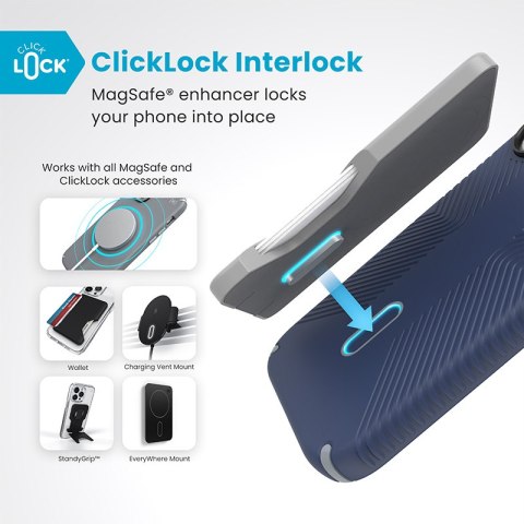 Speck Presidio2 Grip ClickLock & MagSafe - Etui iPhone 16 (Coastal Blue / Dust Grey / White) Speck Presidio2 Grip ClickLock & MagSafe - Etui iPhone 16 (Coastal Blue / Dust Grey / White)